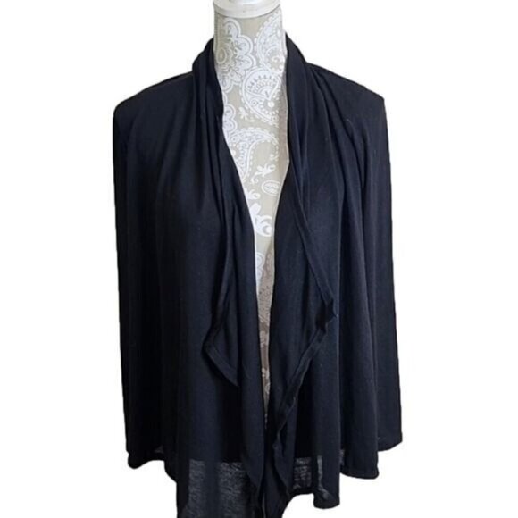 Rags and Couture Cardigan Waterfall Black Long Sleeve *Runs Small Women's Medium - Picture 1 of 5